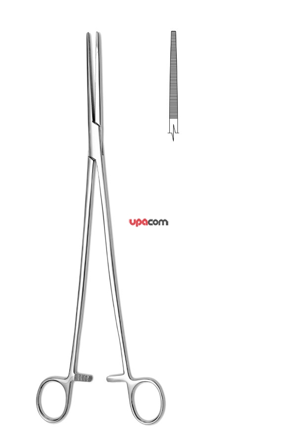 Зажим кровоостанавливающий, зубчатый, прямой №3, 280 мм